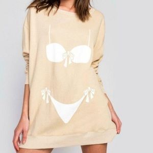 WILDFOX beige swimsuit sweatshirt